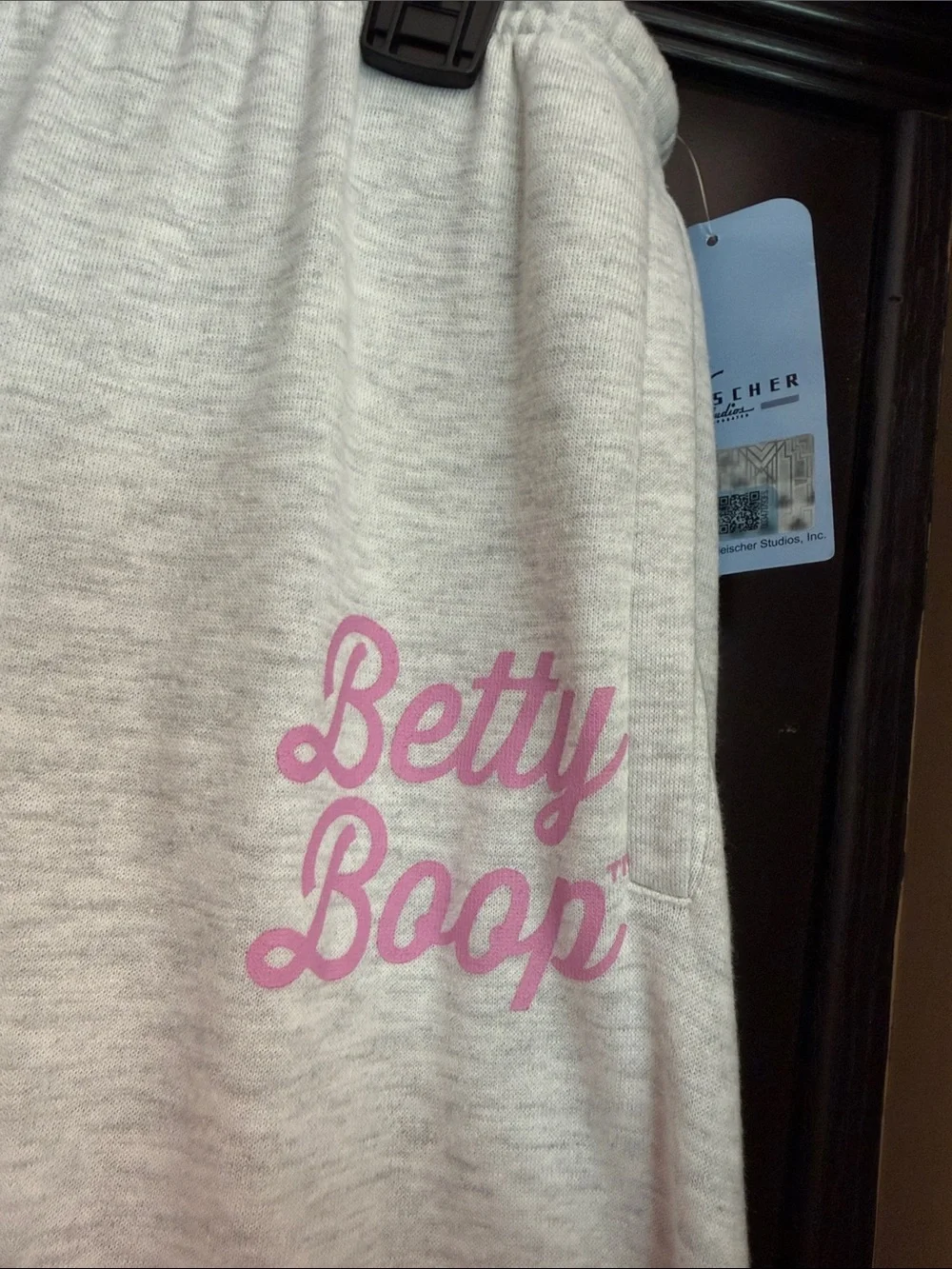 Betty Boop Light Gray Sweatpants with Pink Graphics XL